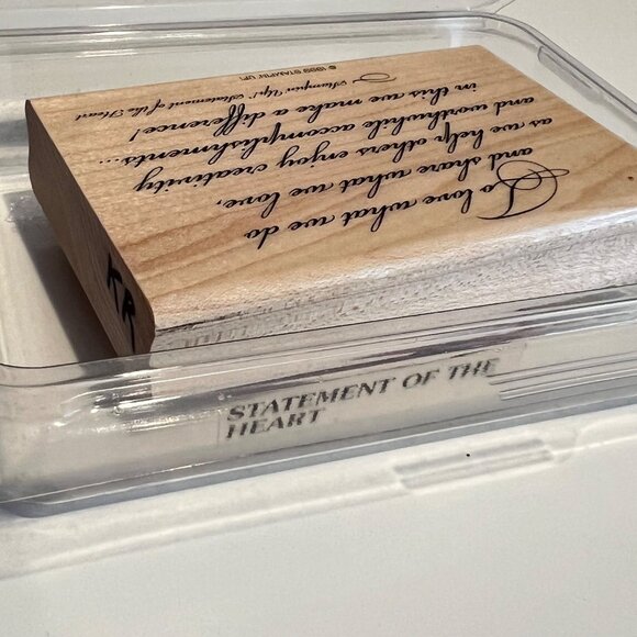 Stampin Up! Statement Of The Heart Wooden Rubber Stamp Crafting Tool - Picture 2 of 3